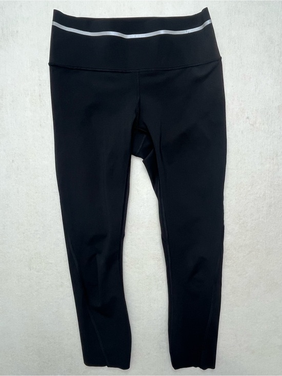 Athleta Pants - Athleta Womens Black Reflective Running Tights Leggings w/Scalloped Hem XS